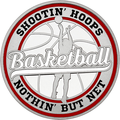 White "Basketball" with Maroon Outer Circular Borders